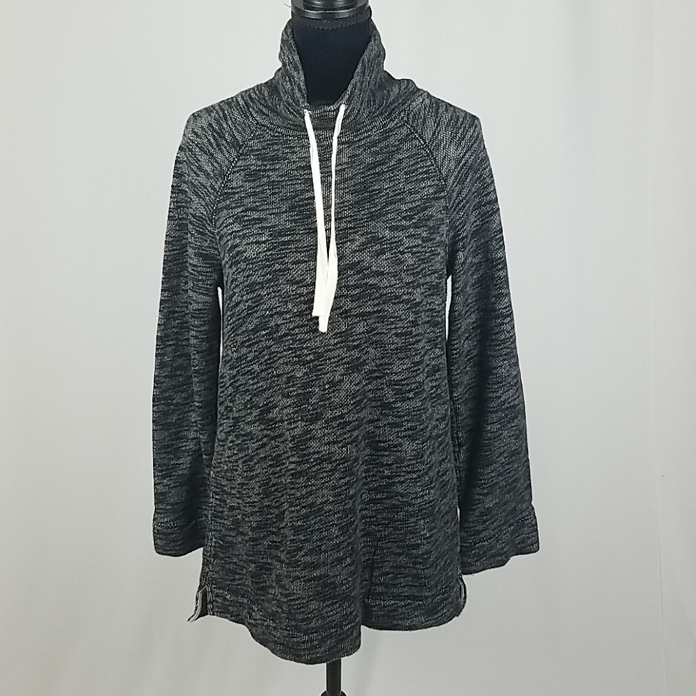 J. Crew women S/M turtleneck tunic‎ sweatshirt long sleeve pockets costal boho